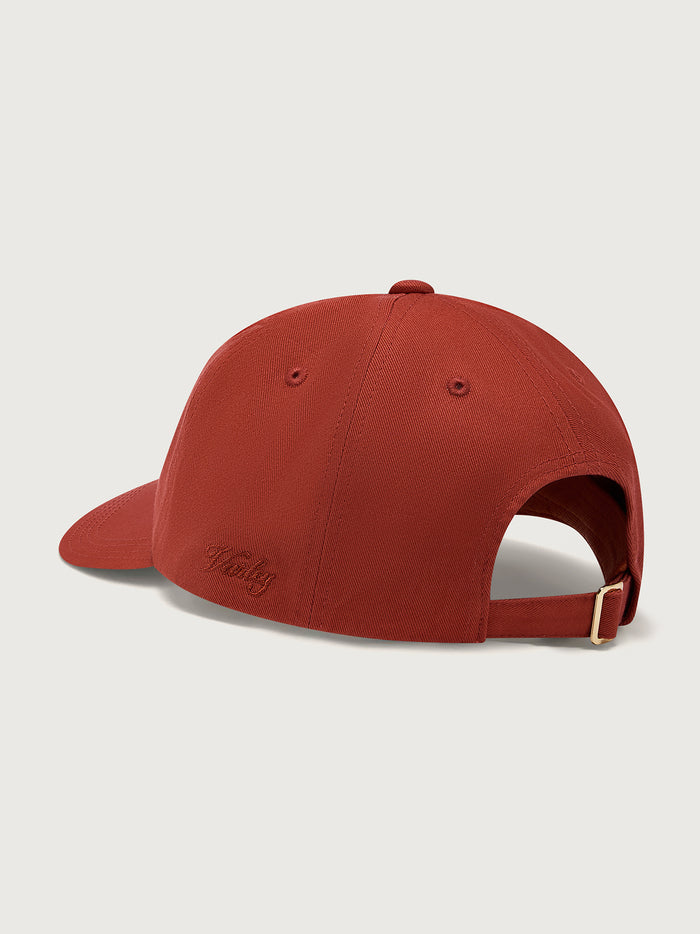 Terracotta|Front view of the Melvin Club Cap in Terracotta, a classic baseball cap with curved brim and stitched panels.