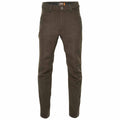 Olive green wool hunting pants on a white studio background.
