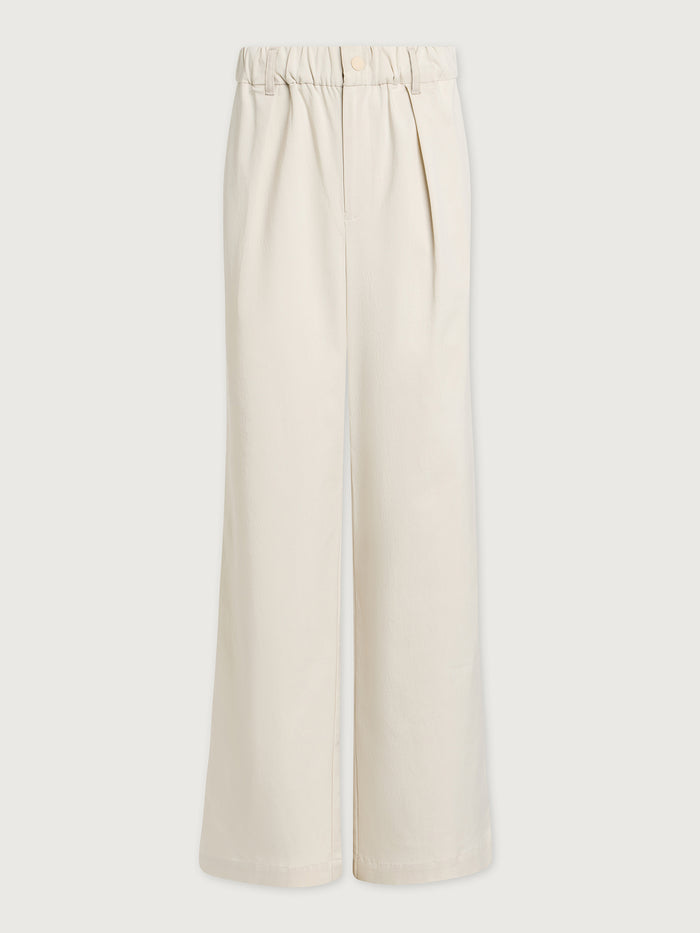 Ivory|Isobel Wide Leg 32 Ivory pants, showcasing a relaxed wide-leg silhouette.