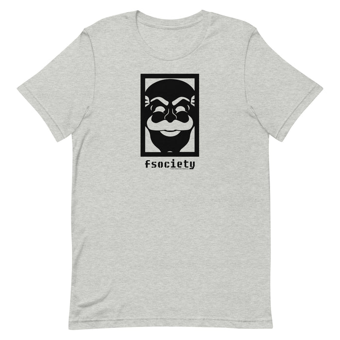 Mr. Robot fsociety T-Shirt front view on grey