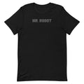 Mr. Robot logo t-shirt front view showing minimalist graphic