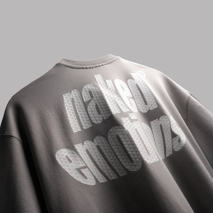 Grey premium oversized t-shirt with bold puff print
