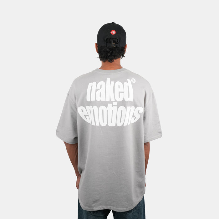 Grey oversized premium t-shirt statement artwork