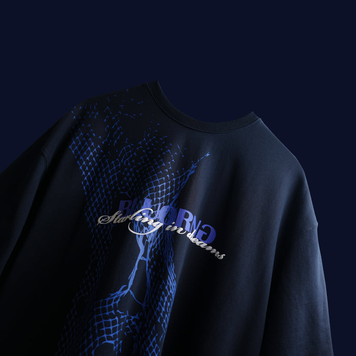 Premium oversized tee with bird-in-motion design