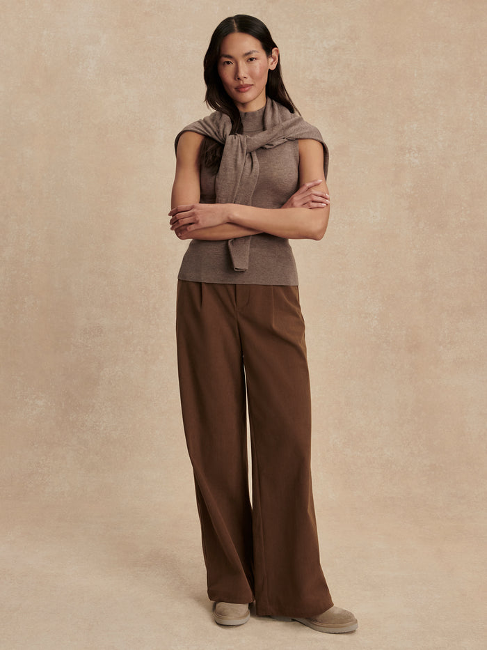 Cinder Marl|Neilsen Sleeveless Knit Top in Cinder Marl, a lightweight knit top with a slim silhouette.