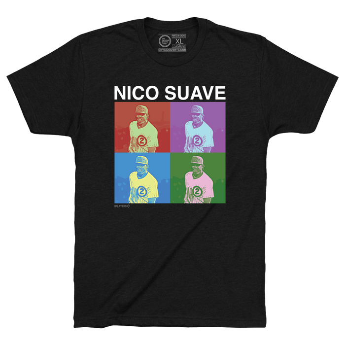 Nico Suave shirt featuring Nico Hoerner by Obvious Shirts