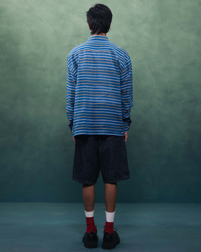 Streetwear Style Ocean Rail Stripe Shirt