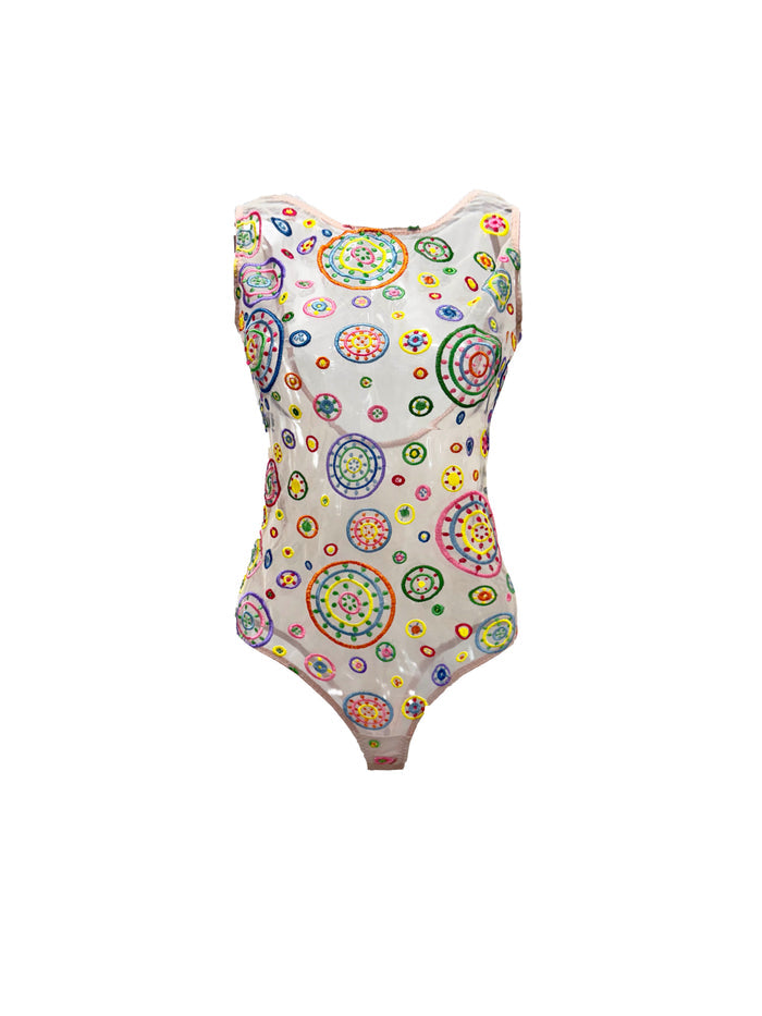 Pachamama Embroidered Tulle Bodysuit