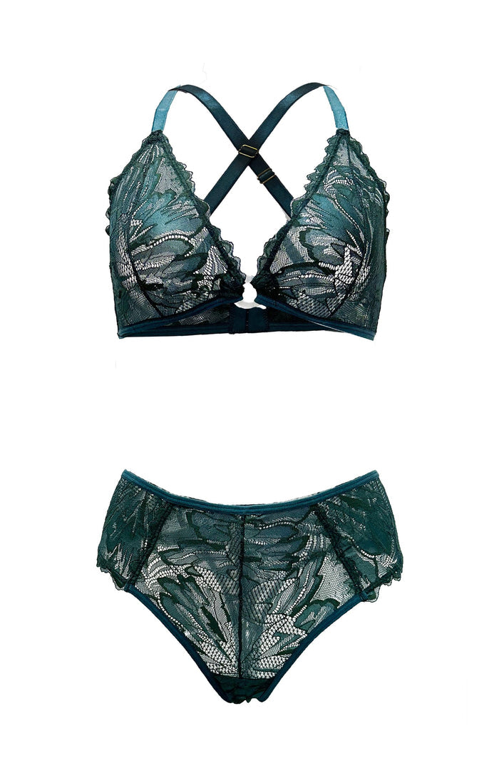 Peacock Coral O-Ring Bralette - Carol Coelho Intimates