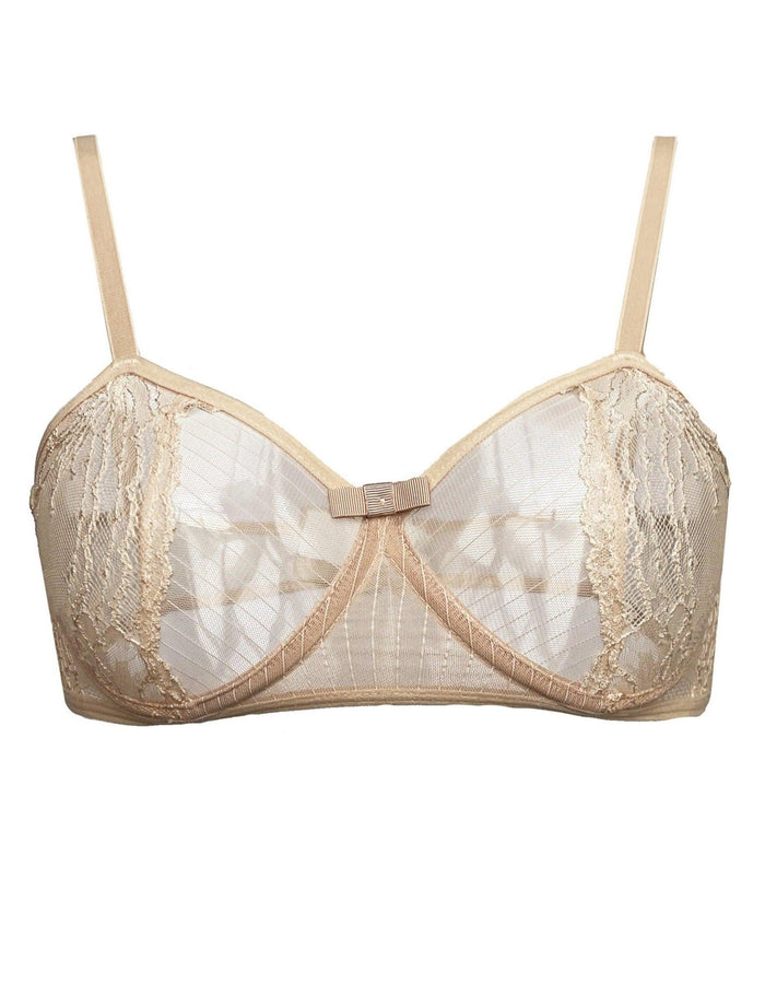 Petunia Lace and Stripe Tulle Soft Underwire Bra - Carol Coelho Intimates