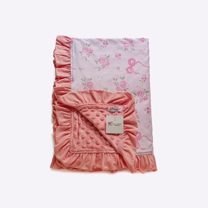 Pink Rosebud Bow Blanket
