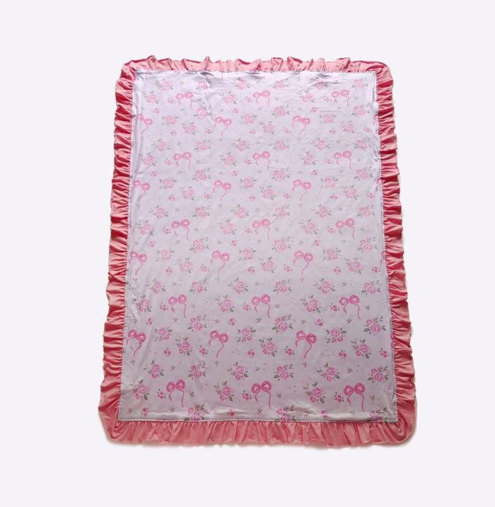 Pink Rosebud Bow Blanket