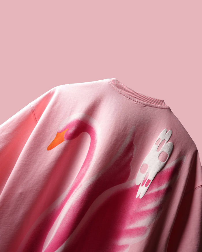 Pink  Printed Oversized T-Shirt
