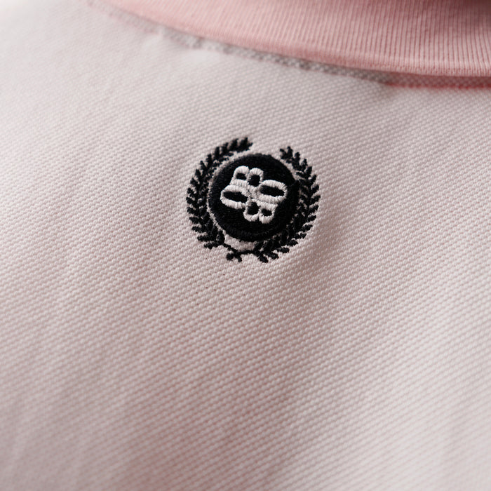 PINK WHITE POLO T-SHIRT - HIGH GSM