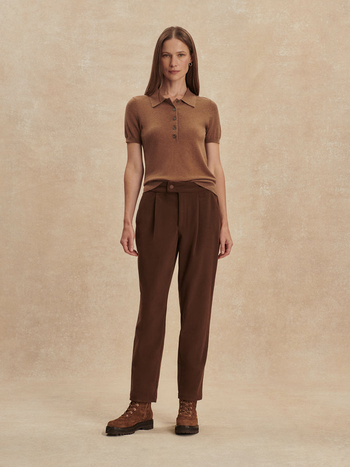 Dark Toffee|Front view of the NELL Reg Tapered Leg Pant in Dark Toffee, size 29, featuring a tapered leg silhouette and classic pant styling.