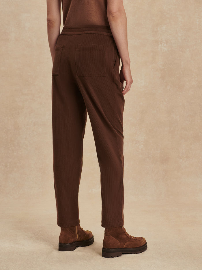 Dark Toffee|NELL REG TAPERED LEG PANT 27 DARK TOFFEE, front view of product photo.