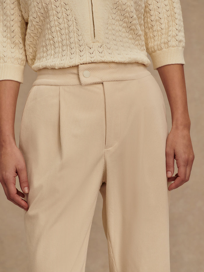 Whitecap Grey|NELL REG TAPERED LEG 27 WHITECAP GREY trousers, front view.