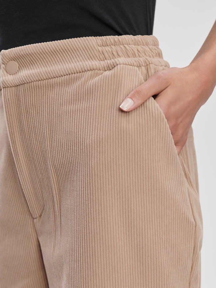Stucco|Sabina Straight Leg pants in Stucco, size 29: front view of beige trousers with a clean straight-leg silhouette.