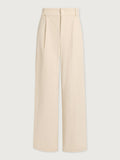 Birch|Rocio Wide Leg 32 Birch pants, full-length view showcasing a wide-leg silhouette in Birch color.