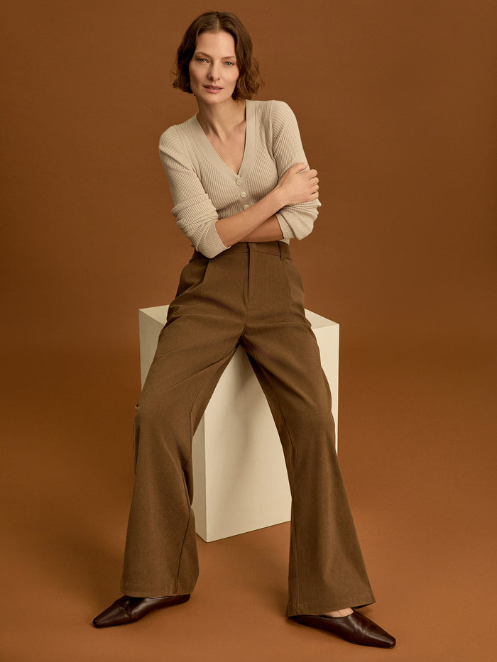 Desert Palm|Rocio Wide Leg 32 Desert Palm Hero pants in Desert Palm, full-length wide-leg silhouette.