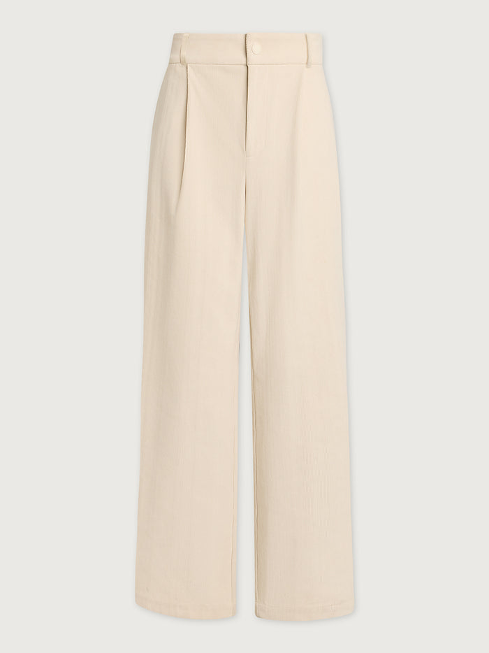 Birch|Front view of Rocio Wide Leg pants in Birch, 29.5-inch inseam, showcasing a relaxed wide-leg silhouette and clean drape.