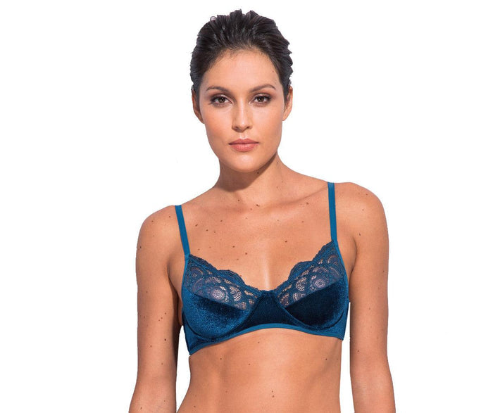 Pomegranate Love Lace and Velvet Bra - Carol Coelho Intimates