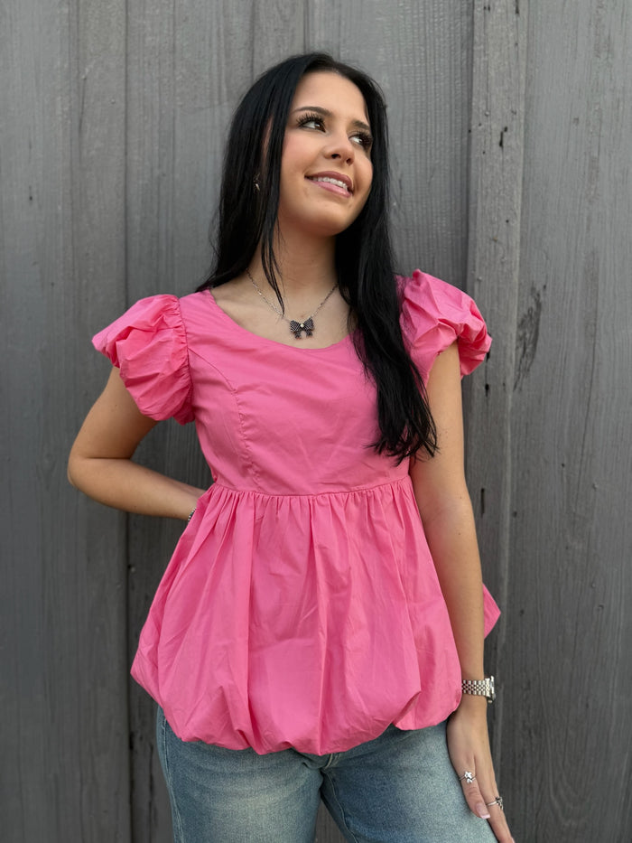 Pretty In Pink Babydoll Blouse