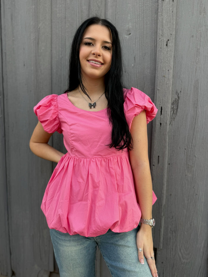 Pretty In Pink Babydoll Blouse