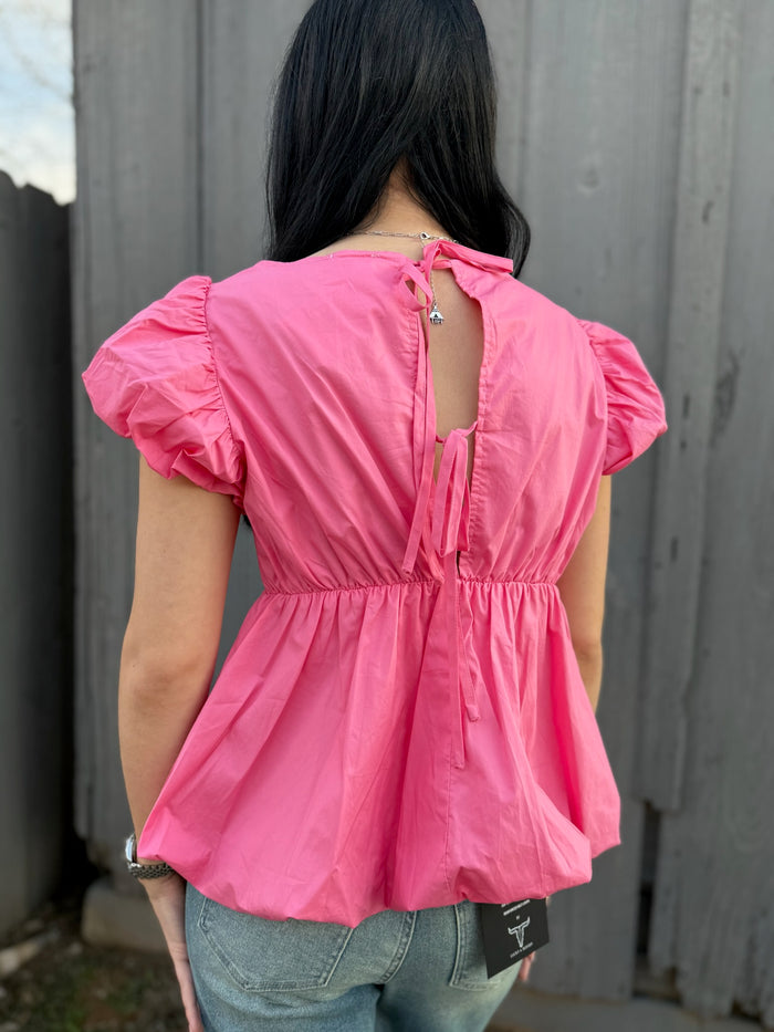 Pretty In Pink Babydoll Blouse