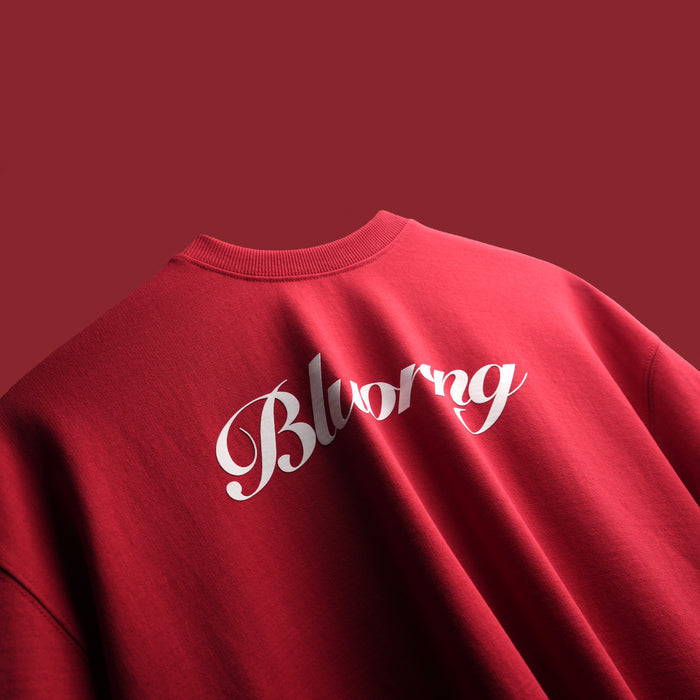 Premium oversized red statement t-shirt screen-print design
