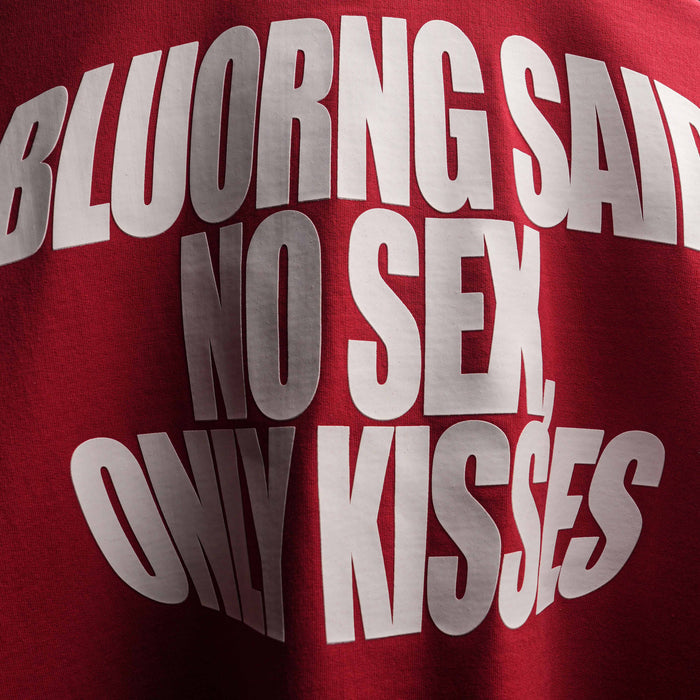 Red oversized premium cotton t-shirt with bold graphic