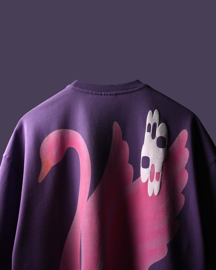 discharge print purple t shirt