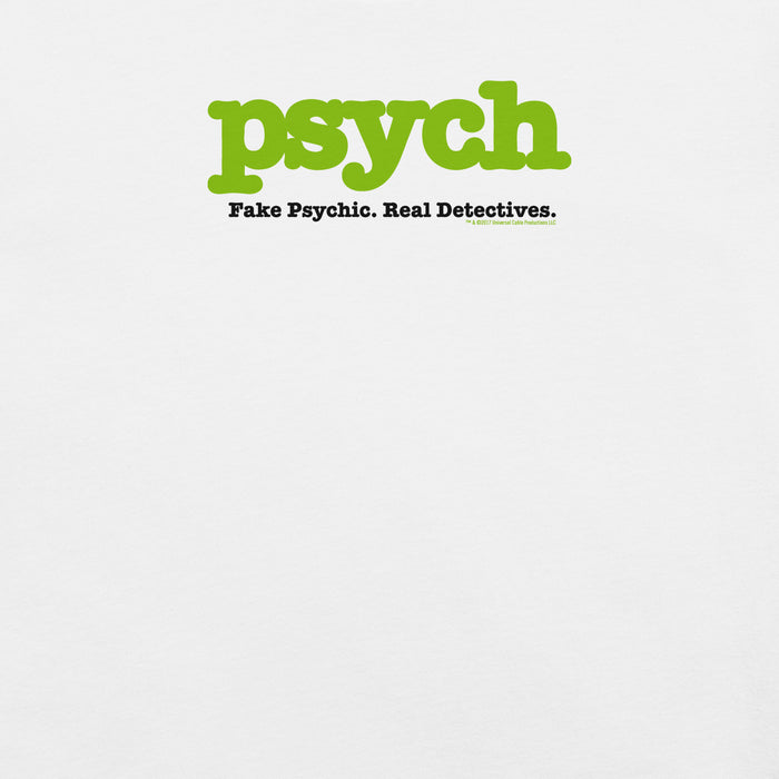 Psych Fake Psychic Real Detectives T-shirt graphic detail