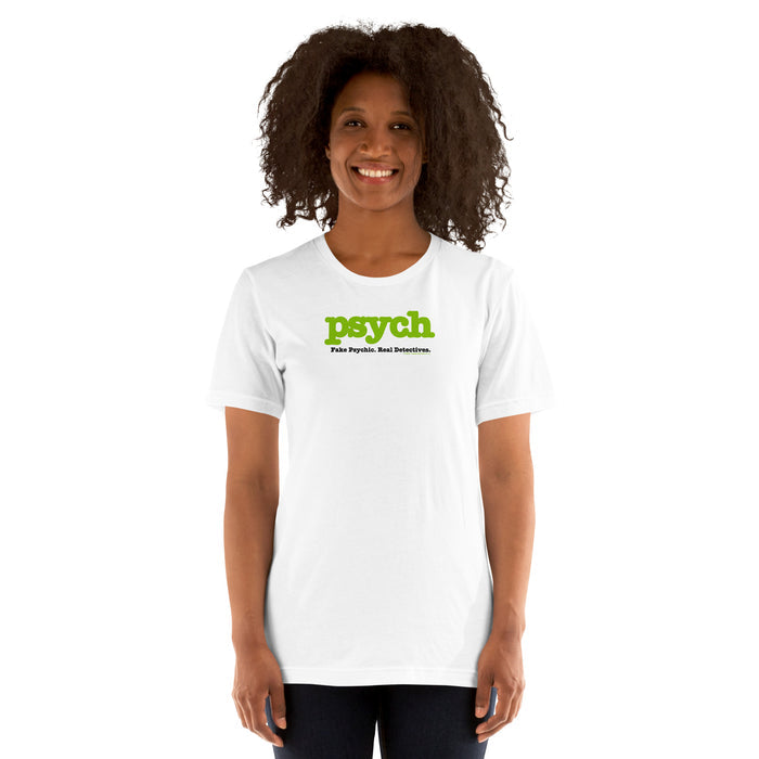 Psych Fake Psychic Real Detectives T-shirt lifestyle shot