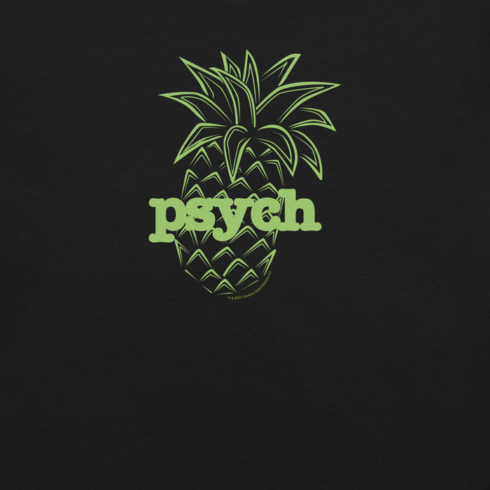 Psych Pineapple T-Shirt close-up of print detail
