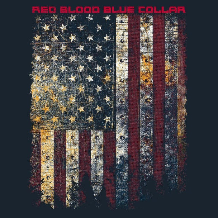 Grunt Style Red Blood Blue Collar™ Full-Zip - Navy artwork