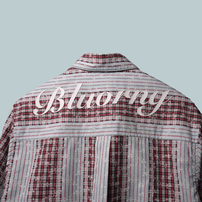 Red Plaid And Petals Shirt