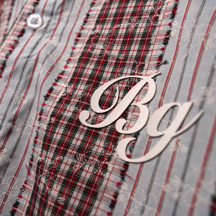 Red Plaid And Petals Shirt