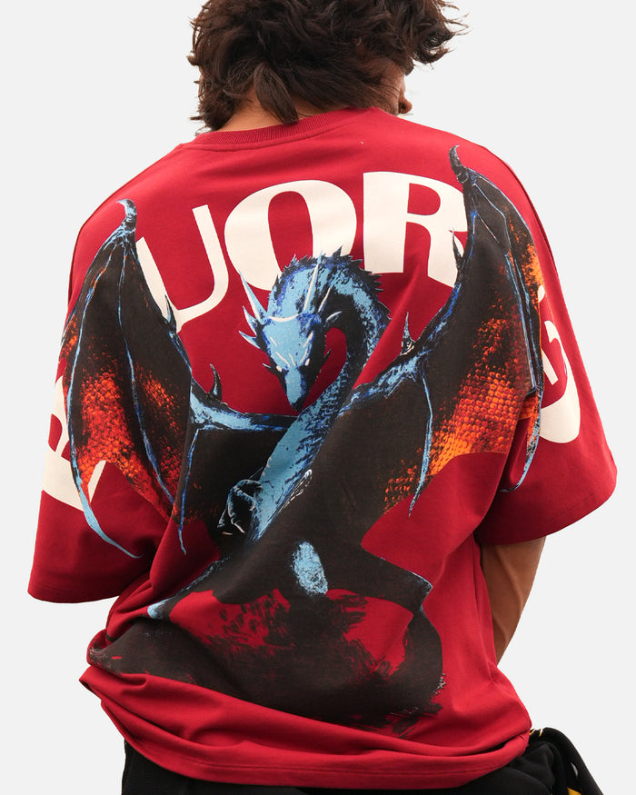 Oversized streetwear red t-shirt
