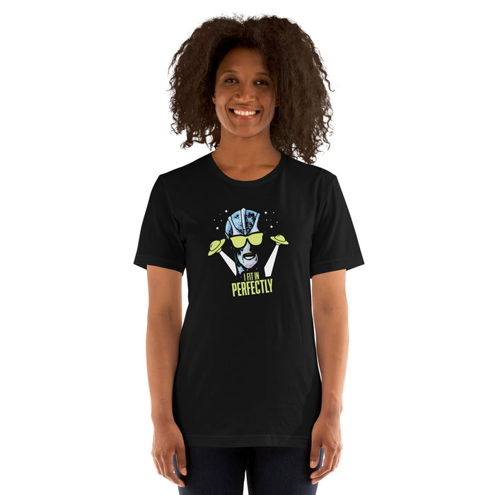 Resident Alien I Fit In Perfectly T-Shirt back view