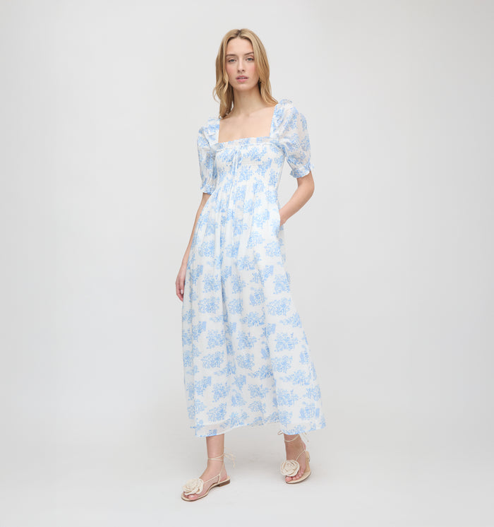 Roller Rabbit x Hill House Scarlett Nap Dress - Blue Sherwood Forest Monkey