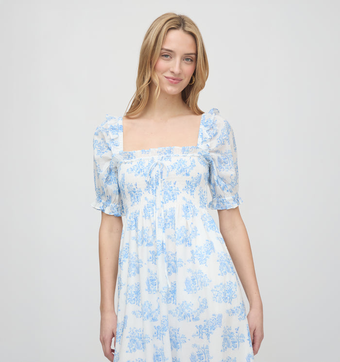 Roller Rabbit x Hill House Scarlett Nap Dress - Blue Sherwood Forest Monkey