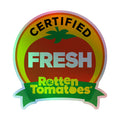 Rotten Tomatoes Certified Fresh holographic sticker showing the 3D tomato logo on a smooth surface