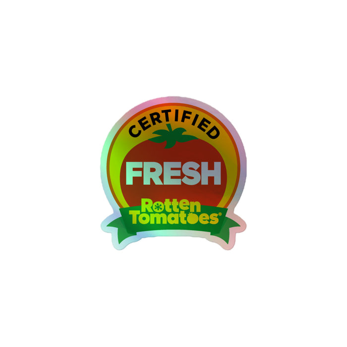 Rotten Tomatoes sticker shown on a water bottle in an indoor setting
