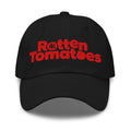 Charcoal dad hat featuring the embroidered red Rotten Tomatoes logo centered on the front crown