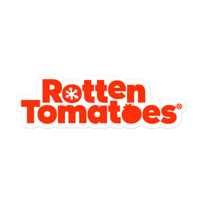 Rotten Tomatoes logo sticker showing the iconic red tomato graphic on a white backing