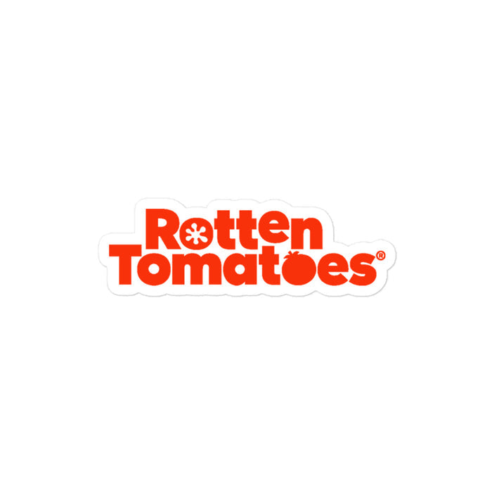 Rotten Tomatoes logo sticker applied to a reusable water bottle for everyday use