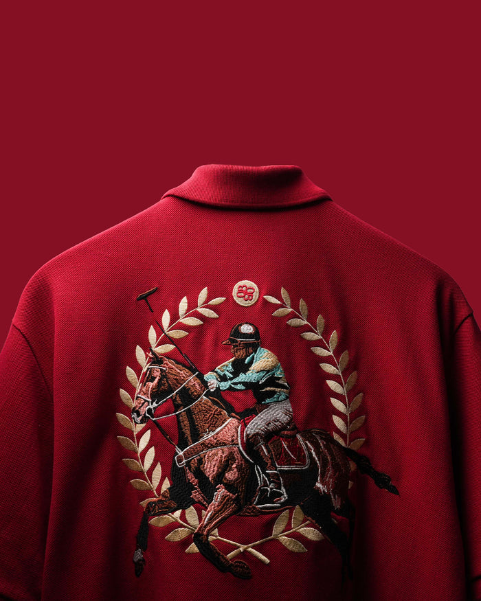 Rush Red Saddle League Polo T-Shirt