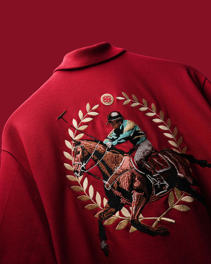 Rush Red Saddle League Polo T-Shirt
