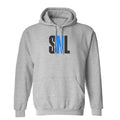 Saturday Night Live fleece hooded sweatshirt in grey with the SNL logo printed on the chest